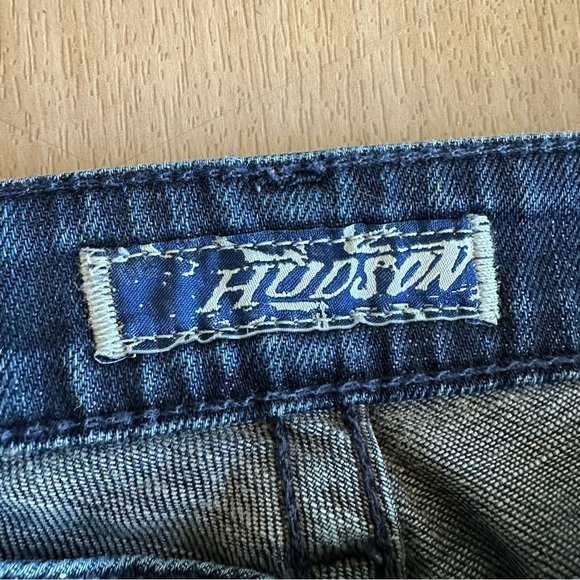 Hudson Button Fly Mid Rise Dark Wash Straight Leg Denim Jeans - Picture 2 of 12